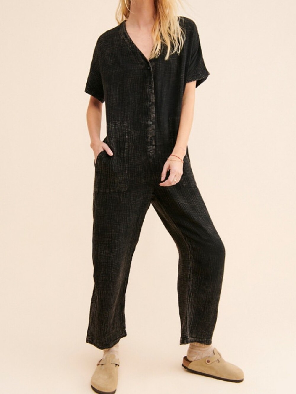 LACAUSA Marley Jumpsuit Relaxed V-Neck Jumpsuit